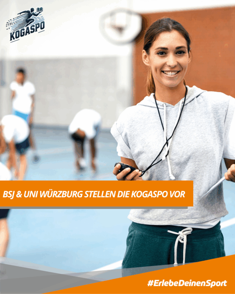 Eine Frau im Trainingsanzug und einer Stoppuhr