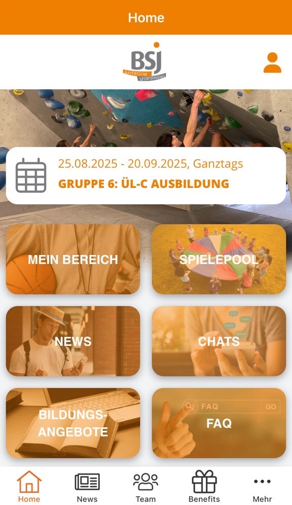 Startbildschirm der MyFWD-App