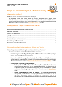 FAQs Sport im Ganztag