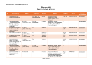 Veranstaltungen zum Thema Sport in Schule und Verein